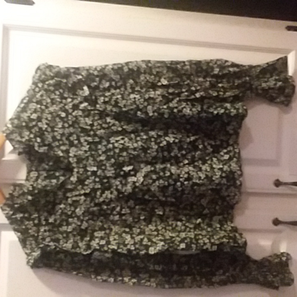 Green with flowers shirt